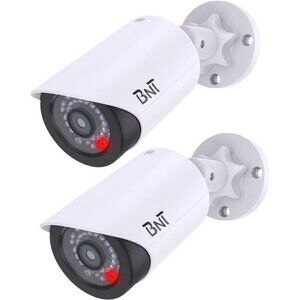 Dummy Fake Security Camera, with One Red LED Light at Night, for Home and Yard